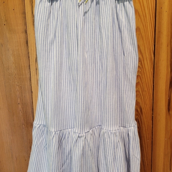 Jessica Sipson Blue Striped Kids Dress with Ruffle Sleeves - Picture 2 of 6